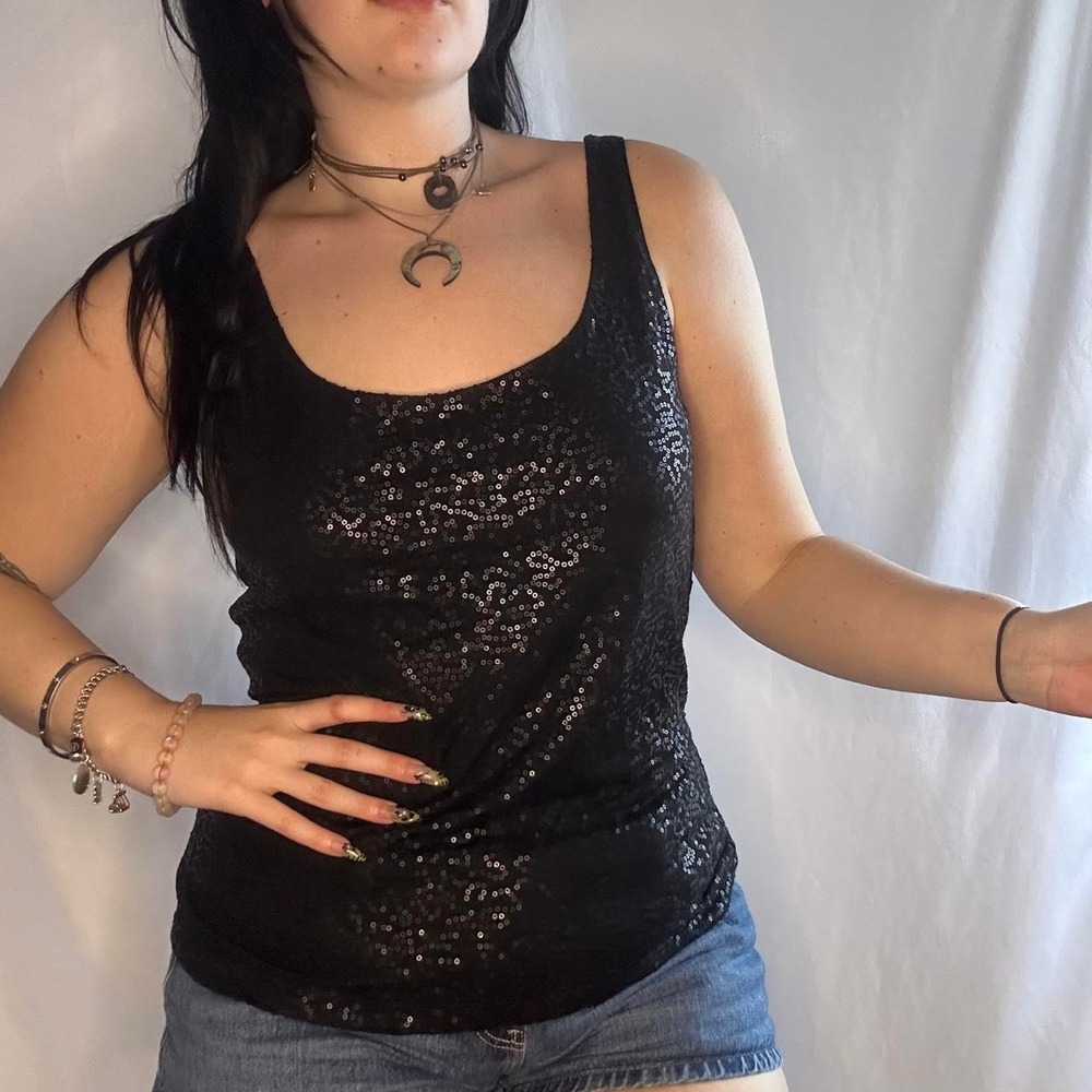 Y2K Mcbling Sequin Tank Top
